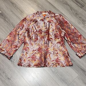 Stunning Handcrafted Metallic Mandrin Collar Statement Button Blazer